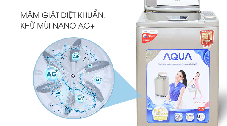 diệt khuẩn AG may-giat-aqua-aqw-u700z1t-7-kg