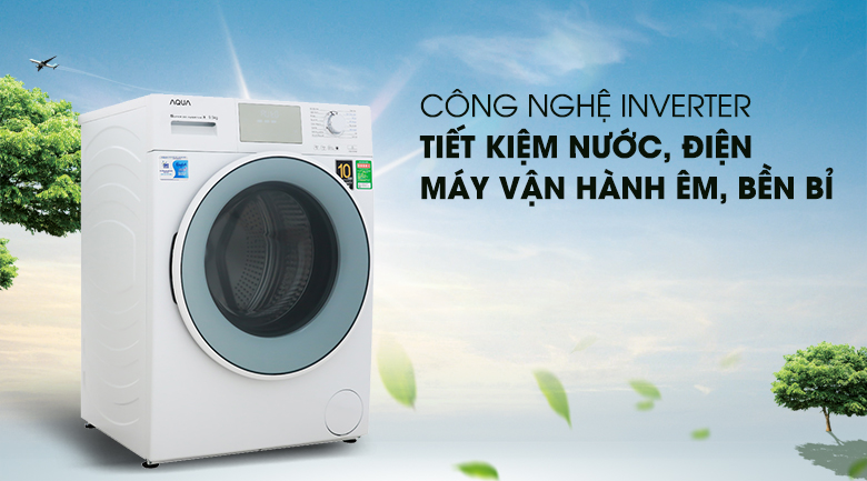 Máy giặt Aqua Inverter 9.5 kg AQD-D950E.W cong nghe inverter