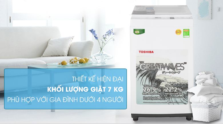 Máy giặt Toshiba 7 kg AW-K800AV(WW) thiết kế