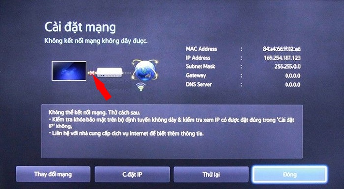 tivi samsung không kết nối được wifi