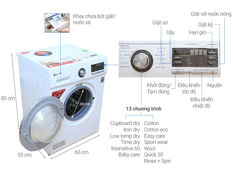máy giặt lg f1408nm2w