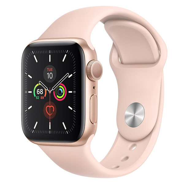 Apple Watch Series 5 GPS, 40mm viền nhôm vàng dây cao su hồng MWV72VN/A | DIENMAYGIASI.VN